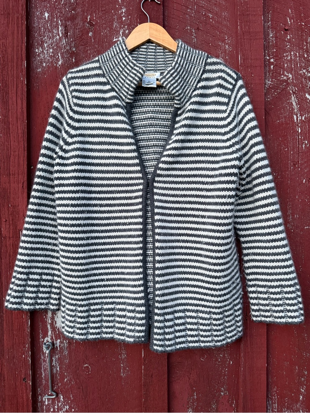 Vtg Talbots Sweater Womens XL Merino Lambs Wool Angora Striped Capsule Classic